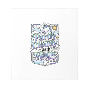 Unicorn Partly Cloudy with Magic Commercial Vector Notepad