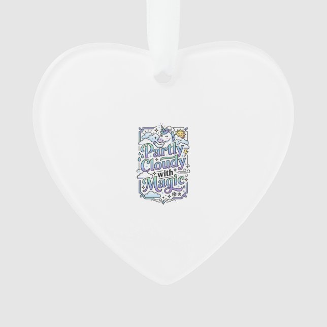Unicorn Partly Cloudy with Magic Commercial Vector Ornament (Front)