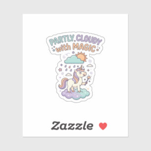Unicorn Partly Cloudy with Magic Trendy T-Shirt De