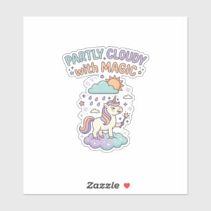 Unicorn Partly Cloudy with Magic Trendy T-Shirt De