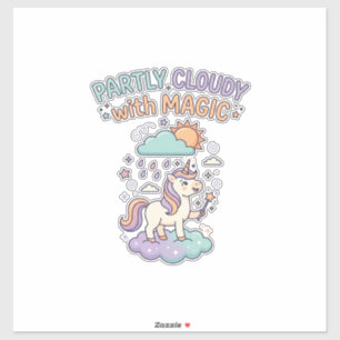 Unicorn Partly Cloudy with Magic Trendy T-Shirt De