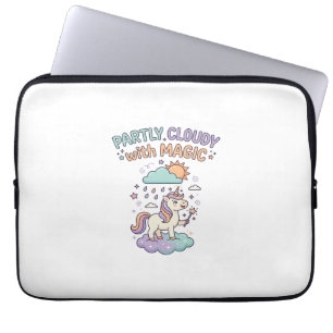 Unicorn Partly Cloudy with Magic Trendy T-Shirt De Laptop Sleeve