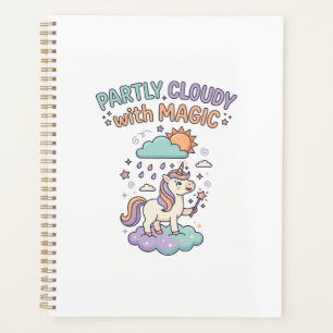 Unicorn Partly Cloudy with Magic Trendy T-Shirt De Planner
