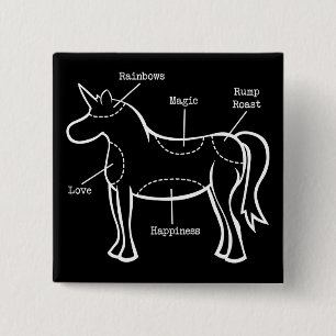 Unicorn Parts 15 Cm Square Badge