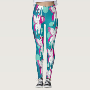 Unicorn Party Blue Dots  Leggings