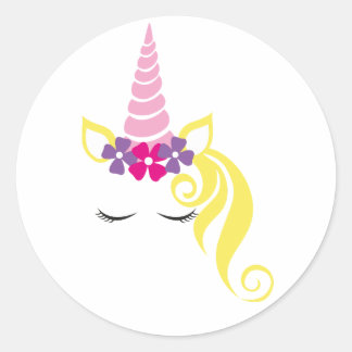 Unicorn Party Classic Round Sticker
