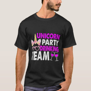Unicorn Party Drinking Team Wedding Bride And Groo T-Shirt