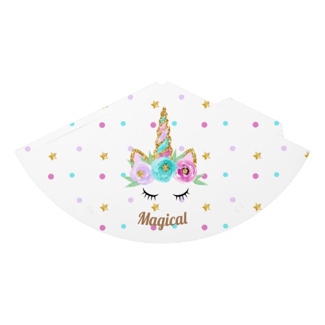 Unicorn party hat for unicorn birthday party (Front)
