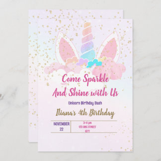 Unicorn party invitation