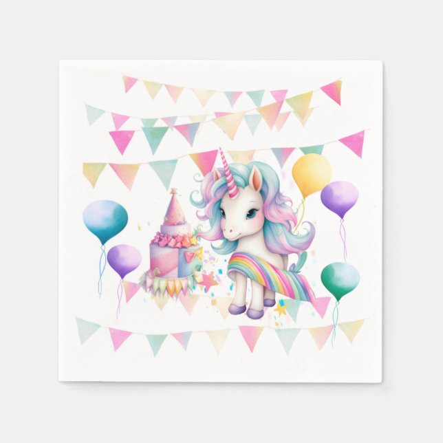 Unicorn Party Napkins (Front)
