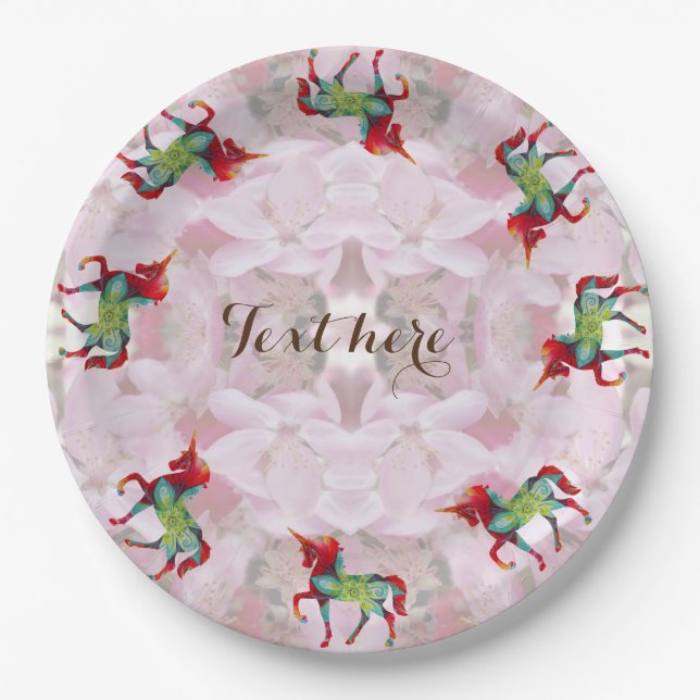 Unicorn Party Paper Plates (Front)