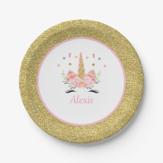 Unicorn Party Paper Plates (Front)