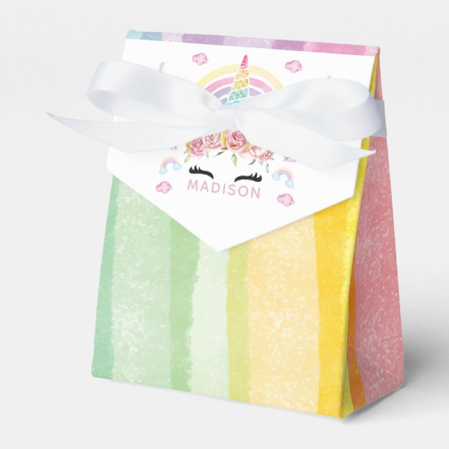 Unicorn Party Personalised Favour Box (Front Side)