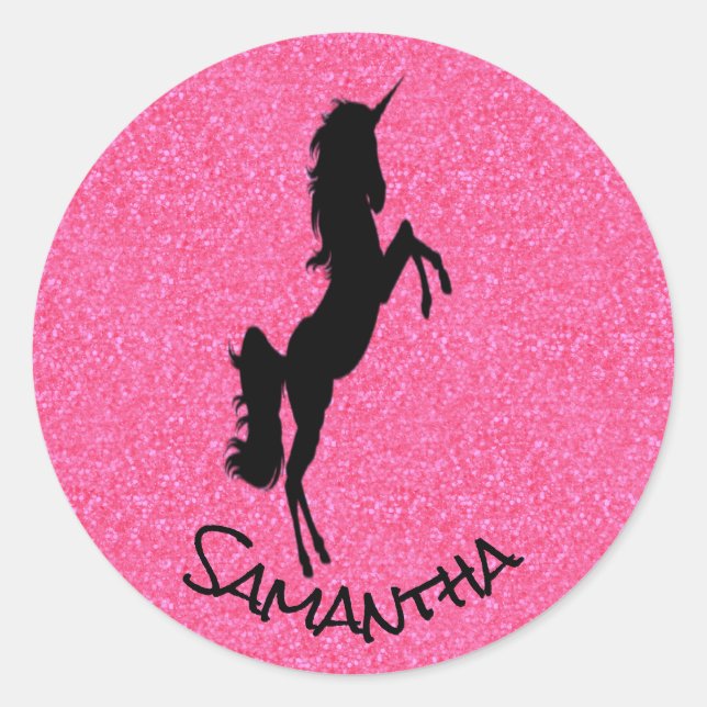 Unicorn Party Pride Pink Classic Round Sticker (Front)