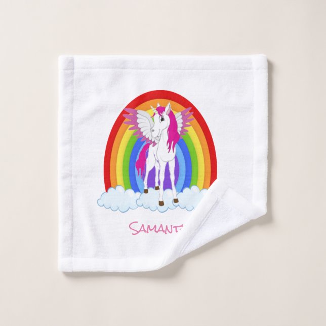Unicorn Party Rainbow   Bath Towel Set (Wash Cloth)