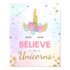Unicorn Party Sign Believe in unicorns birthday