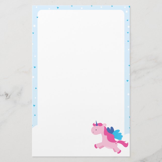 Unicorn Party Stationery (Front)