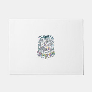 Unicorn Passport to Unicorn Land White Background Doormat