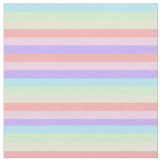 Unicorn Pastel Candy Coloured Striped Fabric