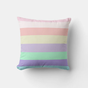 Unicorn Pastel Colour Stripes  Cushion