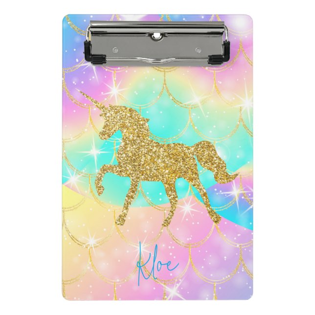 unicorn pastel colours  mini clipboard (Front)