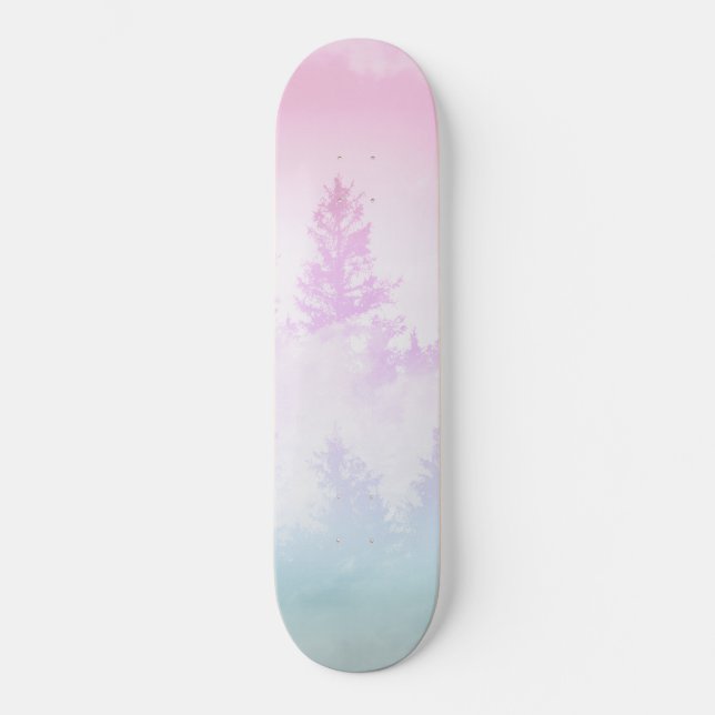 Unicorn Pastel Forest Dream #1 #decor #art Skateboard (Front)