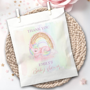 Unicorn Pastel Gold Rainbow Baby Shower Favour Bag