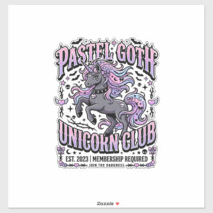 Unicorn Pastel Goth Unicorn Club Commercial Sticke