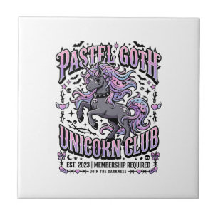 Unicorn Pastel Goth Unicorn Club Commercial Sticke Ceramic Tile