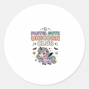 Unicorn Pastel Goth Unicorn Club Trendy Graphic Te Classic Round Sticker