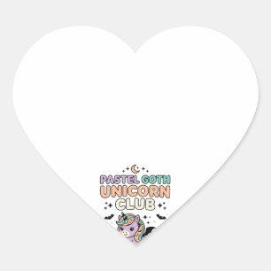 Unicorn Pastel Goth Unicorn Club Trendy Graphic Te Heart Sticker