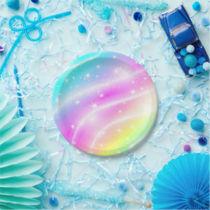 Unicorn Pastel Rainbow Colour Paper Plate