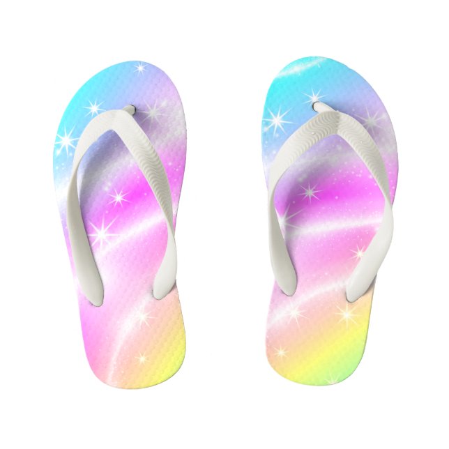 Unicorn Pastel Rainbow Colours Kid's Thongs (Footbed)