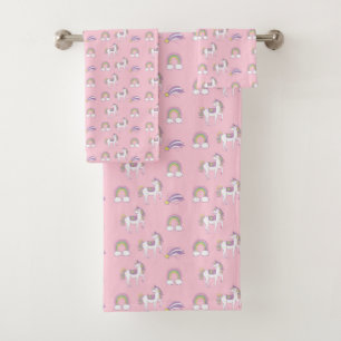 Unicorn Pattern Bath Towel Set