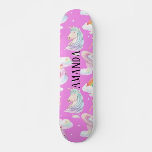 Unicorn pattern skateboard (Front)