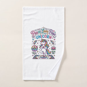 Unicorn Peace Love Pose Unicorn White Background S Hand Towel
