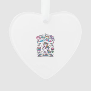 Unicorn Peace Love Pose Unicorn White Background S Ornament