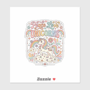 Unicorn Peace Love Unicorns Adorable Vector Design