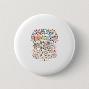 Unicorn Peace Love Unicorns Adorable Vector Design 6 Cm Round Badge