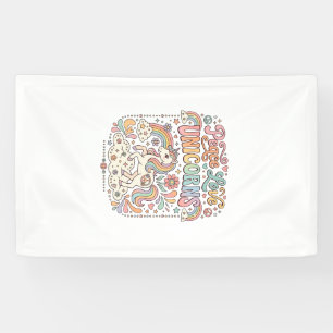 Unicorn Peace Love Unicorns Adorable Vector Design Banner