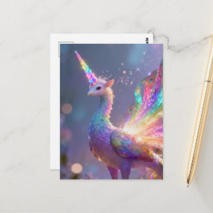 unicorn peacock hybrid  postcard