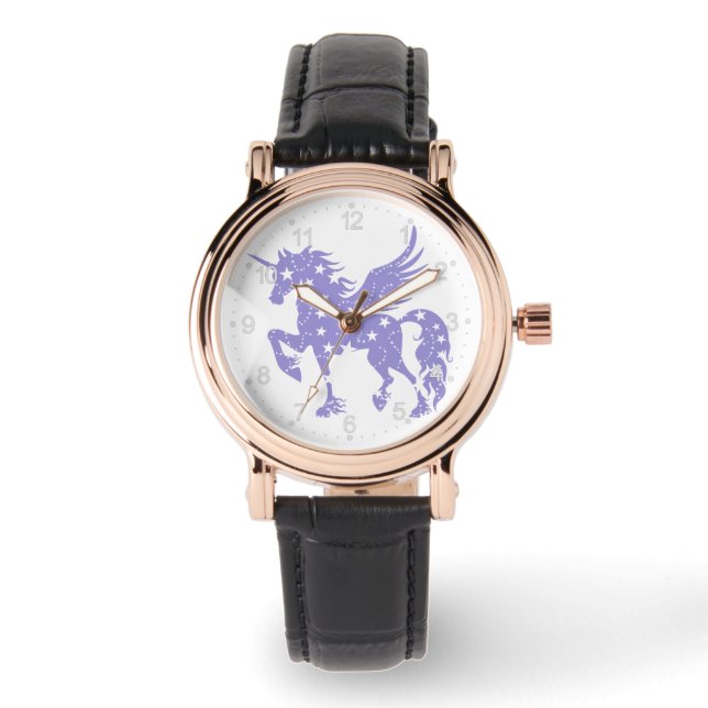 Unicorn  pegasus - Choose background colour Watch (Front)