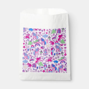 unicorn pegasus horse rainbow doodle favour bag