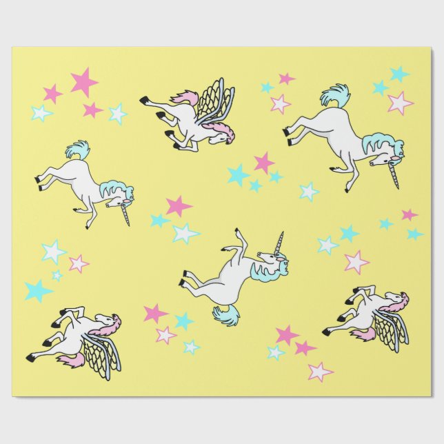 Unicorn Pegasus Wrapping Paper (Flat)