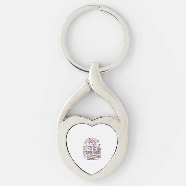 Unicorn Pencilcorn School Magic Adorable Sticker a Key Ring (Front)