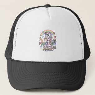 Unicorn Pencilcorn School Magic Adorable Sticker a Trucker Hat