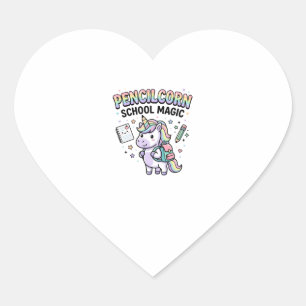 Unicorn Pencilcorn School Magic Charming Merch Des Heart Sticker
