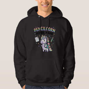 Unicorn Pencilcorn School Magic Charming Merch Des Hoodie