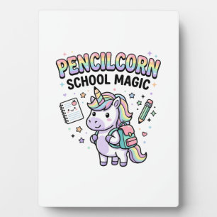 Unicorn Pencilcorn School Magic Charming Merch Des Plaque