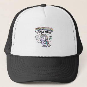 Unicorn Pencilcorn School Magic Charming Merch Des Trucker Hat